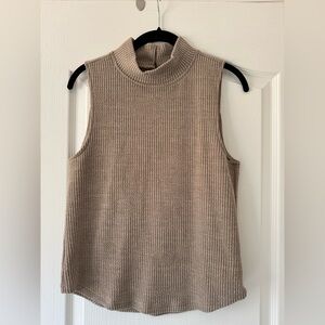She + Sky Taupe Ribbed Knit Sweater